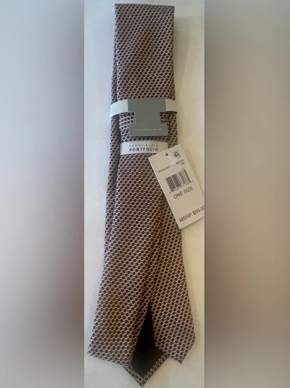 PERRY ELLIS Men's Dixon Tie Classic Brown